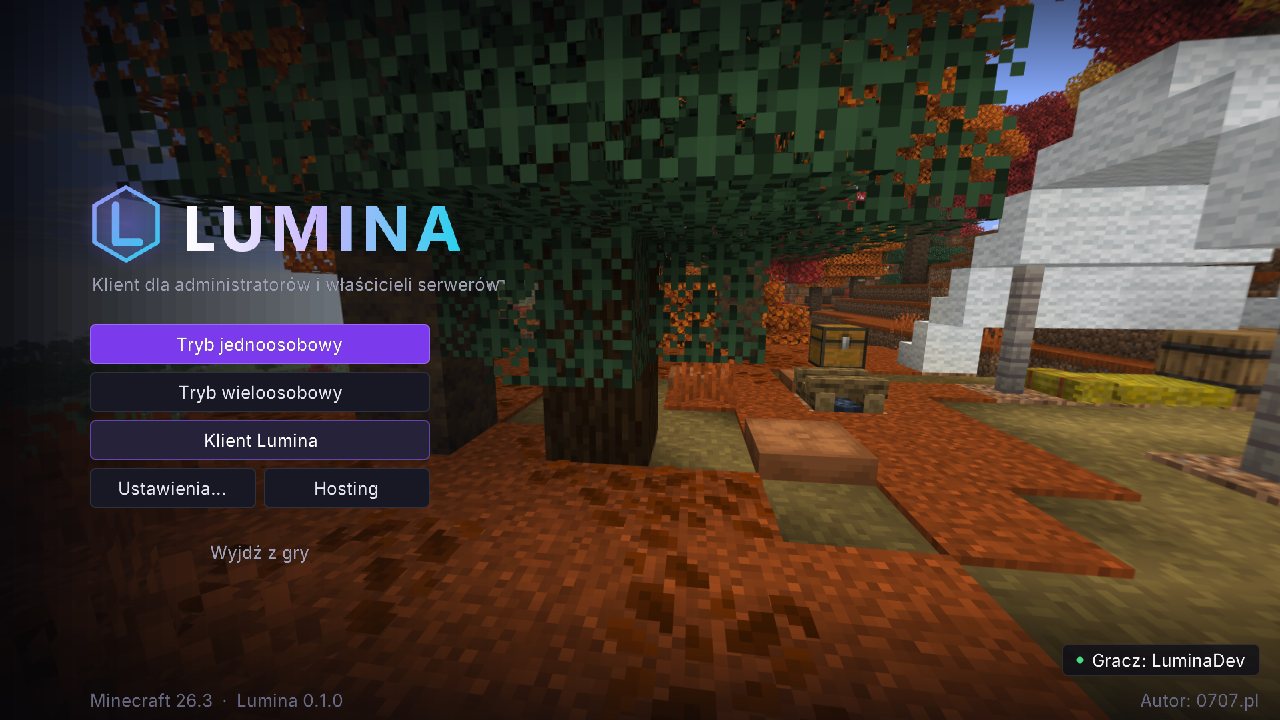 Menu główne klienta Lumina